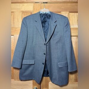 Versini Men’s 48R Blue Gray Wool Blend Blazer Suit Jacket Sport Coat